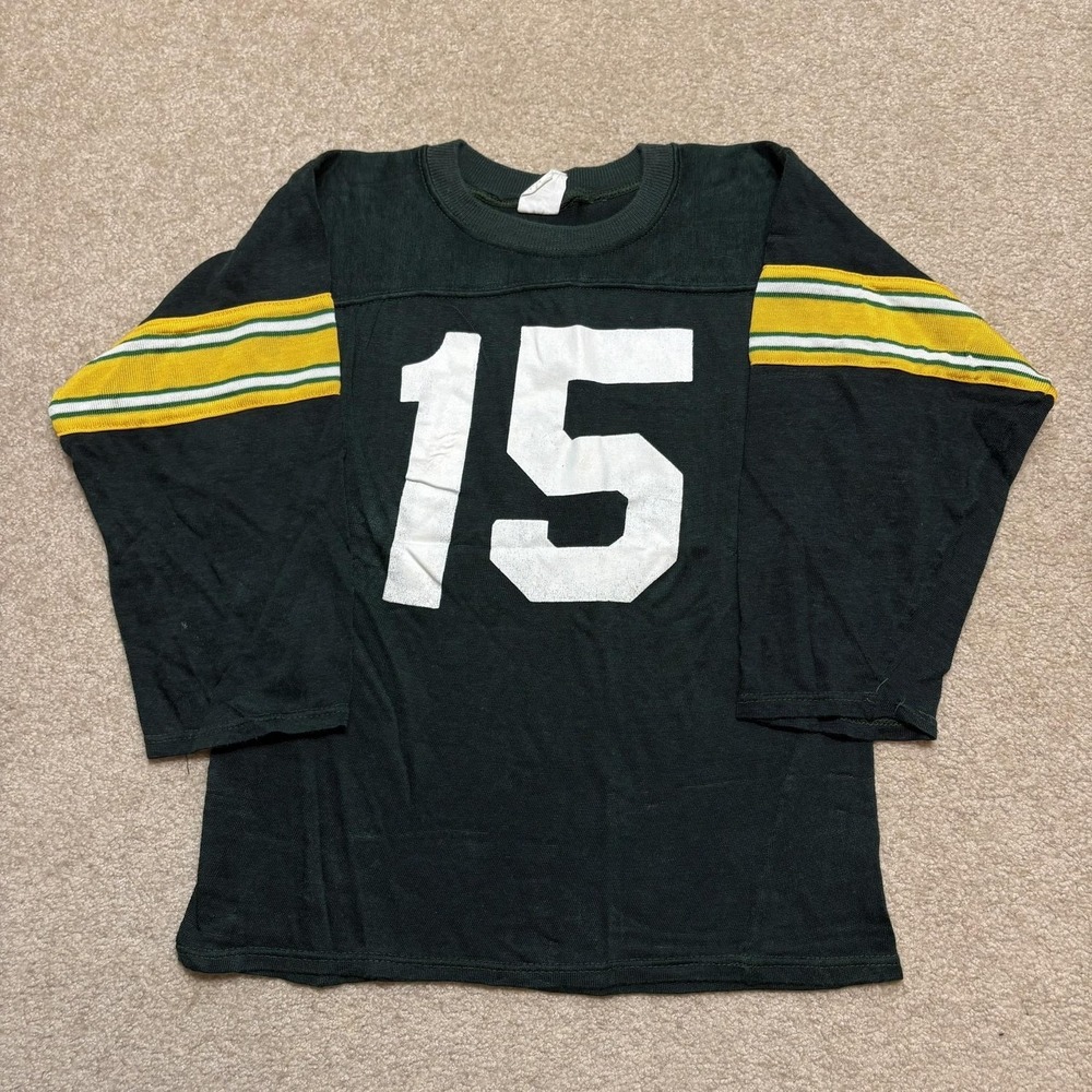 Vtg 70s Green Bay Packers Bart Starr Football Jersey Shirt Small Rayon Blend NFL